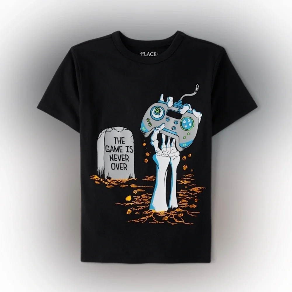 The Children’s Place Boys Skeleton Gamer Graphic Tee - Black